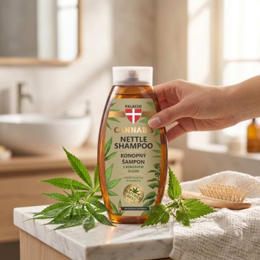 Shampooing au chanvre et à l'ortie - Équilibre cuir chevelu, 500 ml Palacio