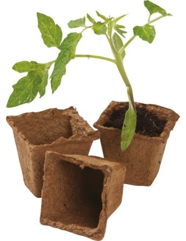 20 quadratische Fasertöpfe, 6 cm