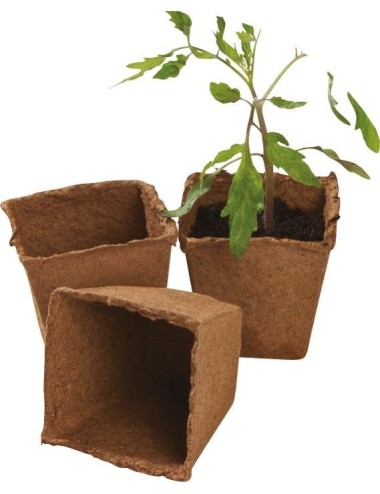 12 quadratische Fasertöpfe, 8 cm