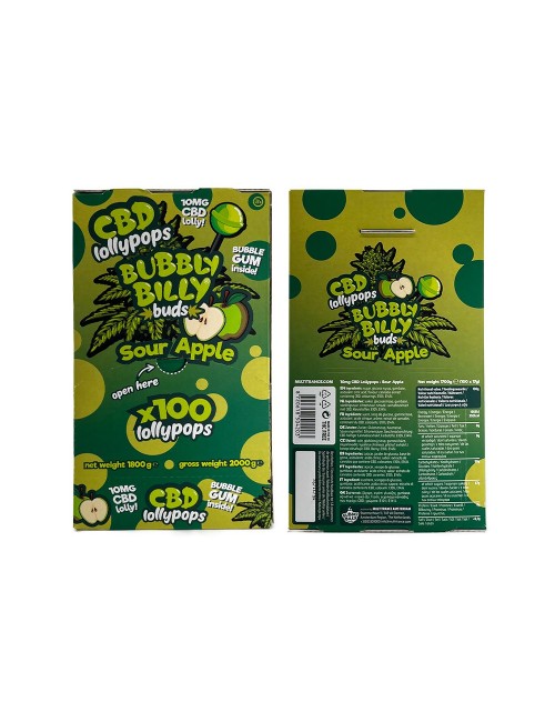 Apfel-CBD-Lutscher - 100 Stück | BUBBLY BILLY