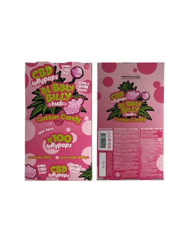 Zuckerwatte-CBD-Lutscher - 100 Stück | BUBBLY BILLY