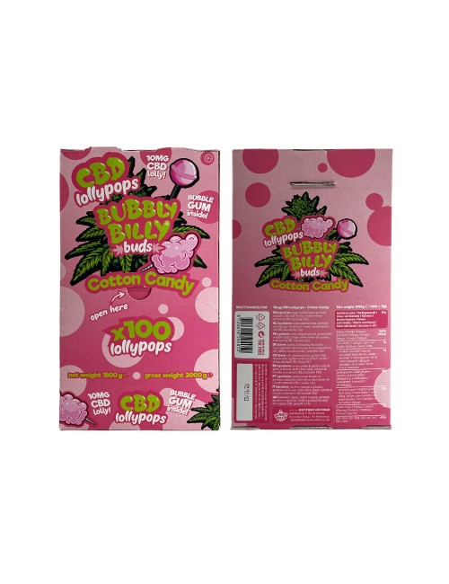 Zuckerwatte-CBD-Lutscher - 100 Stück | BUBBLY BILLY