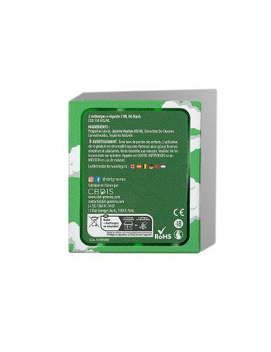 E-Liquid CBD-Kartusche 10% OG Kush - 2 Stück | GREENEO nikotinfrei