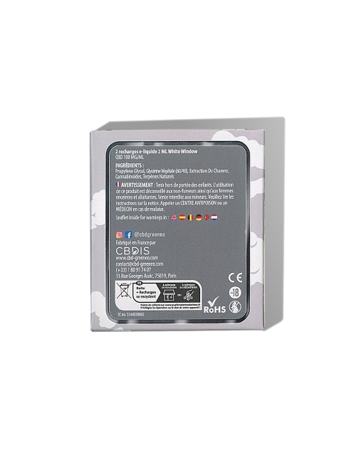 CBD E-Liquid Kartusche 10% White Window - 2 Stück | GREENEO nikotinfrei