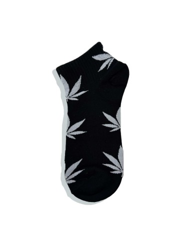 Schwarze Socken mit weißen Cannabisblättern