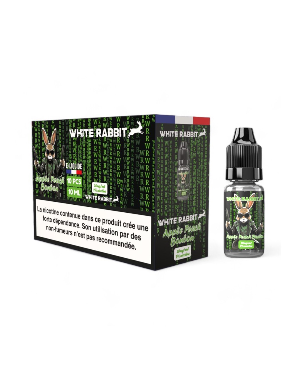E-Liquid White Rabbit 2% Apfel-Pfirsich-Bonbon 10ml