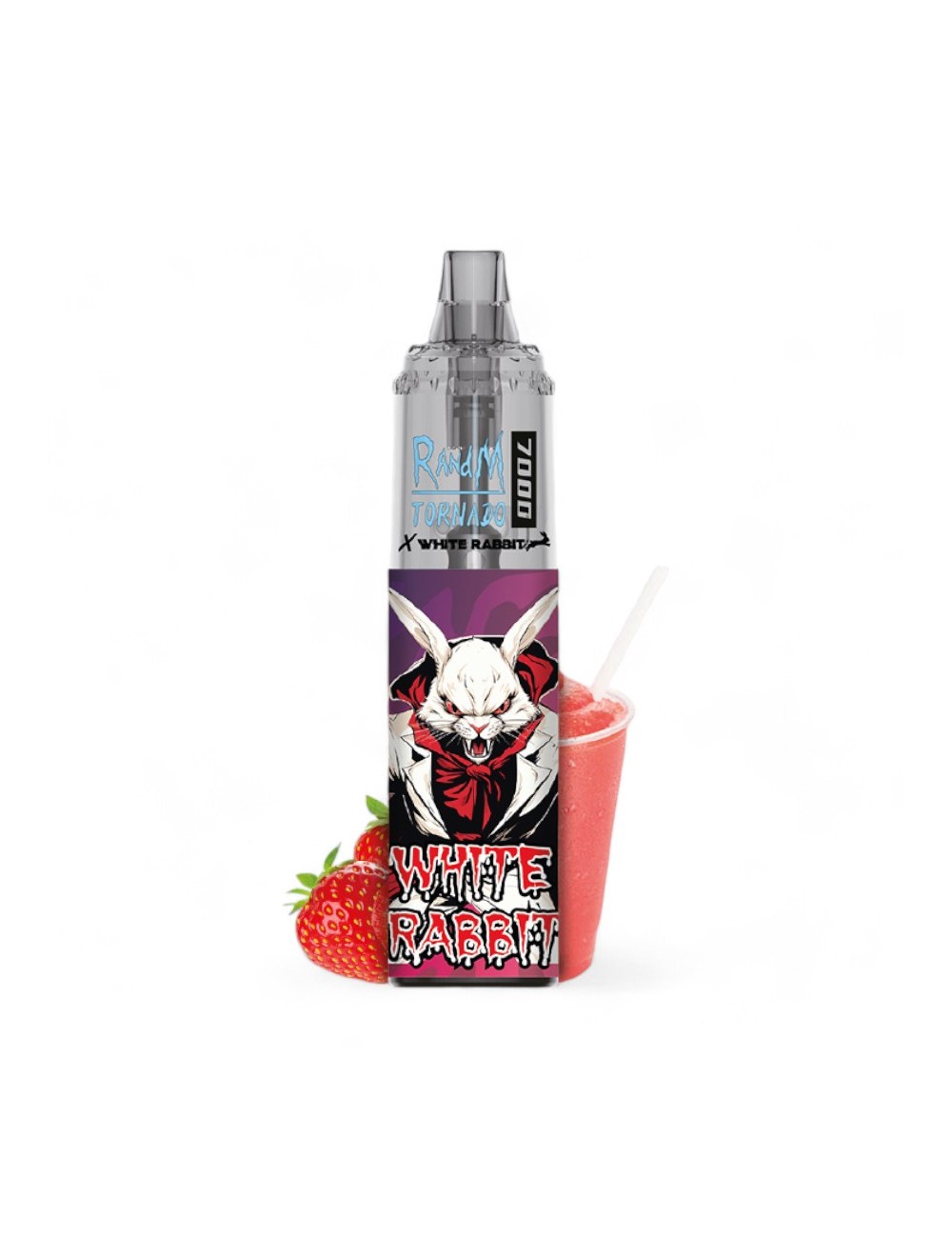 Puff Tornado 7000 Weißer Hase Erdbeer-Slush