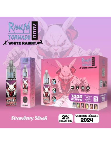Puff Tornado 7000 Weißer Hase Erdbeer-Slush