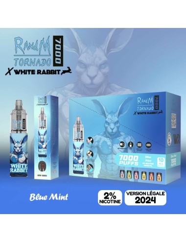 White Rabbit x RandM Tornado 7000 Blaue Minze