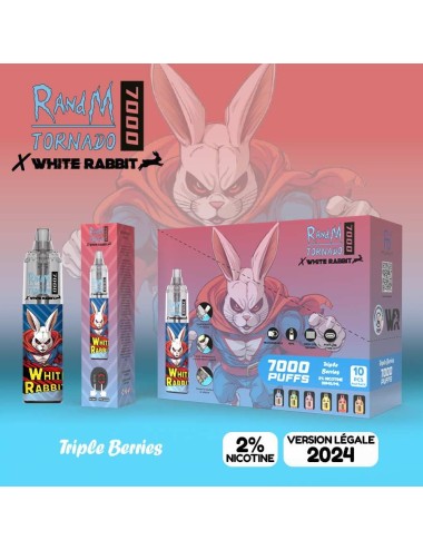 Puff White Rabbit x RandM Tornado 7000 Dreifachbeeren
