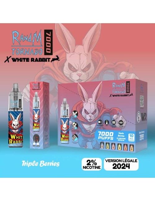 Puff White Rabbit x RandM Tornado 7000 Dreifachbeeren