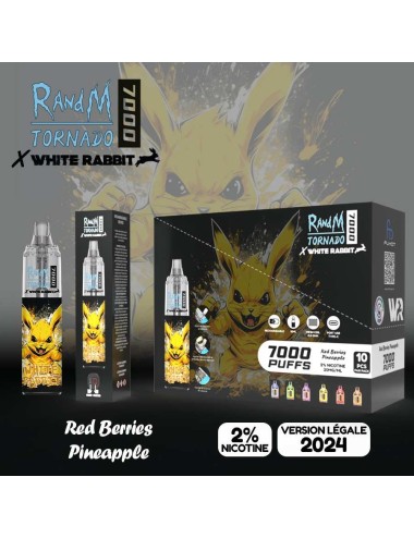 Puff Tornado 7000 Weißer Hase Rote Beeren Ananas