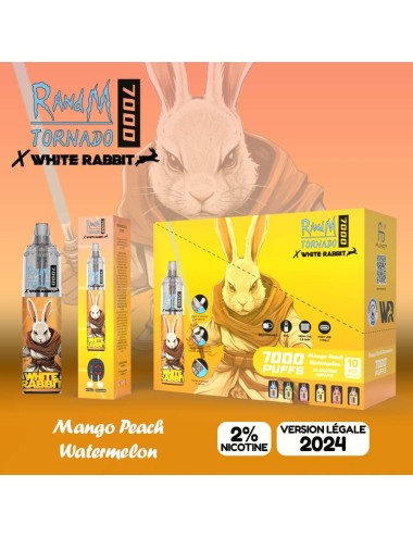 Puff Tornado 7000 Weißer Hase Mango Pfirsich Wassermelone