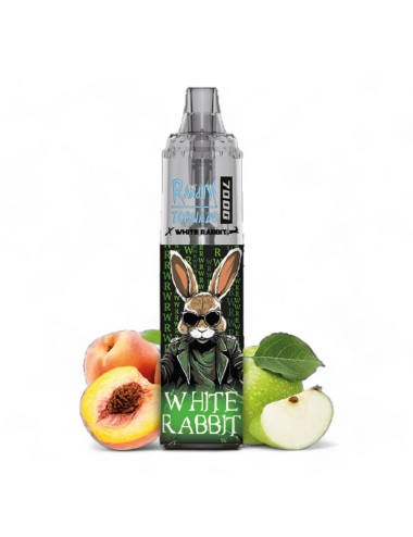 Puff White Rabbit x RandM Tornado 7000 Apfel-Pfirsich-Bonbon