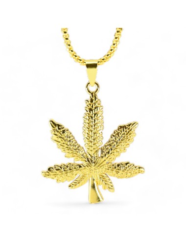 Goldene Cannabis-Blatt-Halskette