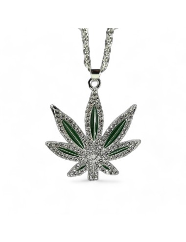 Silberner Cannabis-Blatt-Anhänger Halskette
