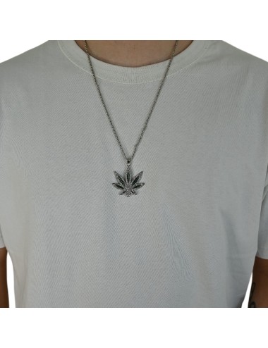 Silberner Cannabis-Blatt-Anhänger Halskette