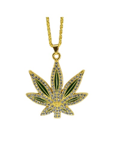 Goldene Cannabis-Blatt-Anhängerkette