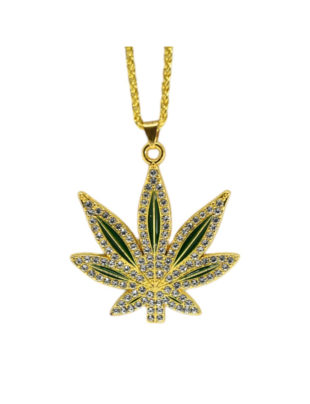 Goldene Cannabis-Blatt-Anhängerkette