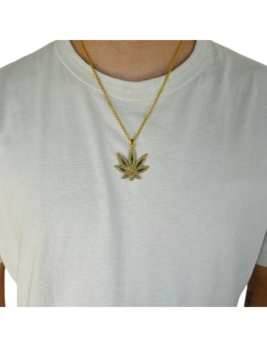 Goldene Cannabis-Blatt-Anhängerkette