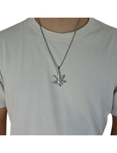 Silberne Cannabis-Blatt-Halskette