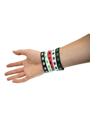 Packung mit 5 Cannabis-CBD-Silikonarmbändern