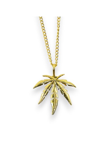 Goldene Cannabis-Blatt-Halskette