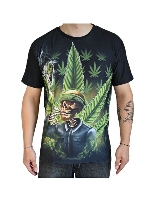 T-Shirt Cannabis-Schädel