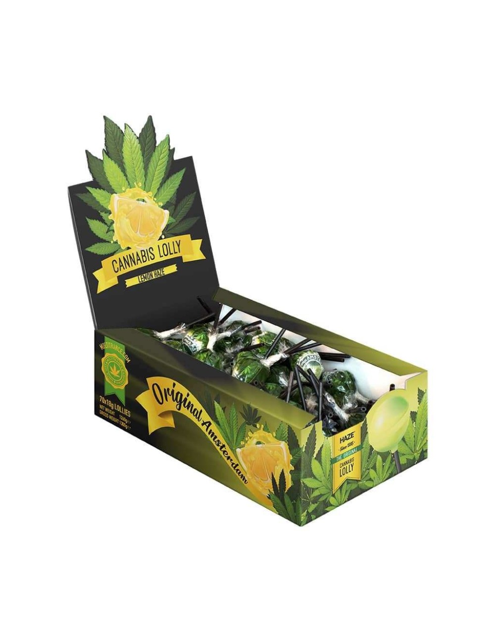 Sucette cannabis citron - 70 pcs | MULTITRANCE
