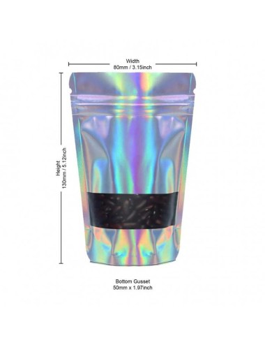 Holographischer Aluminiumbeutel 8x13x5cm - 100 Stück