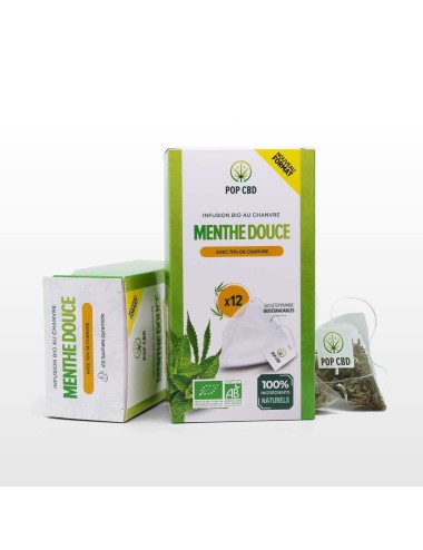 Biologischer CBD-Tee mit milder Minze - Teebeutel | POP CBD