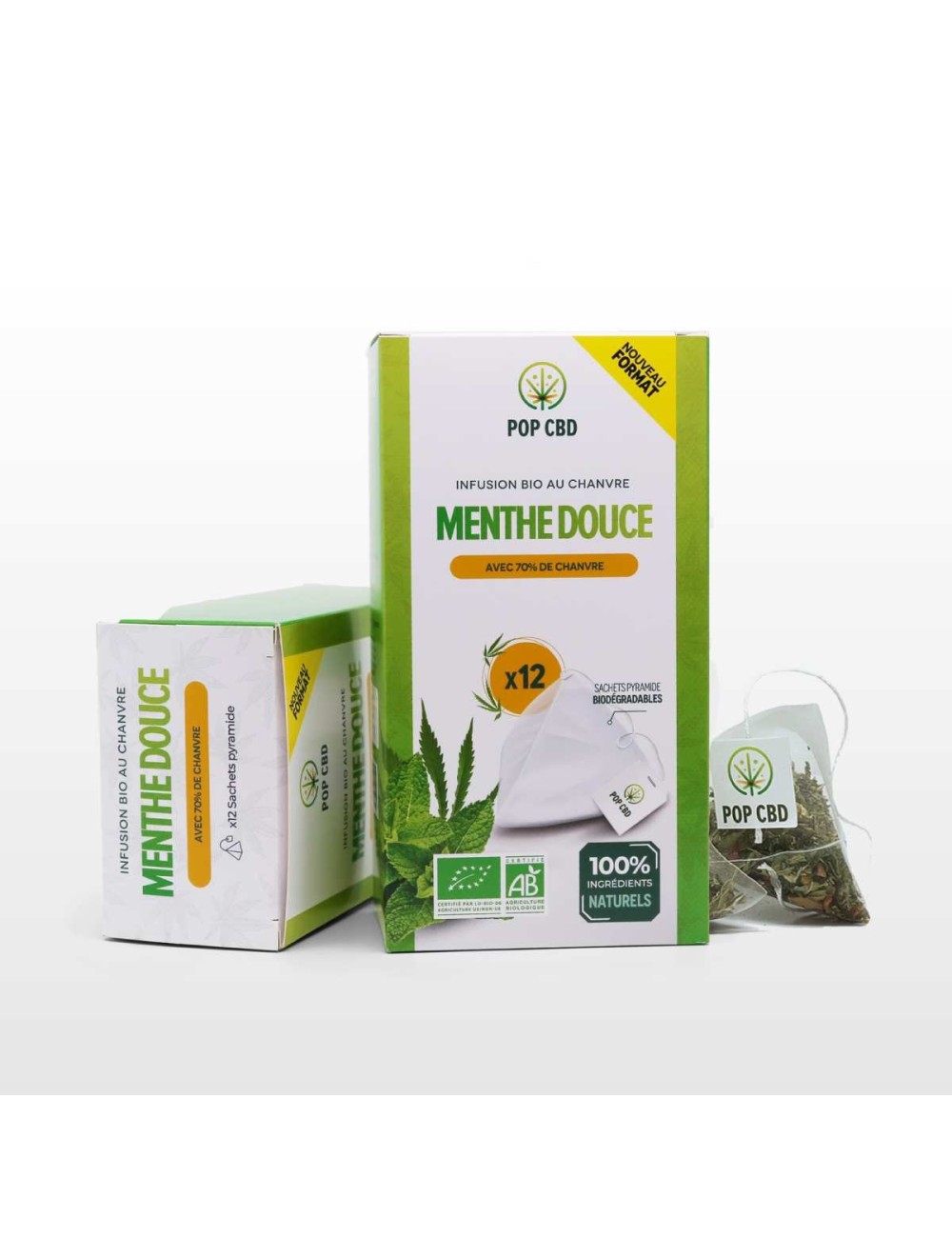 Biologischer CBD-Tee mit milder Minze - Teebeutel | POP CBD