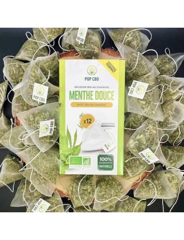Biologischer CBD-Tee mit milder Minze - Teebeutel | POP CBD