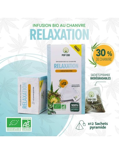 Bio-CBD-Kräutertee Entspannung POP CBD - 12 Beutel