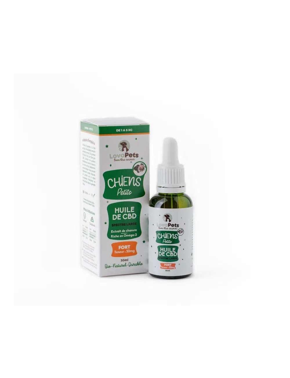 CBD-Öl Bio 50mg Breitspektrum für kleine Hunde | LOVAPETS