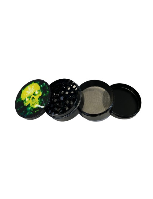 Grinder 50mm grüne Totenköpfe | FARO